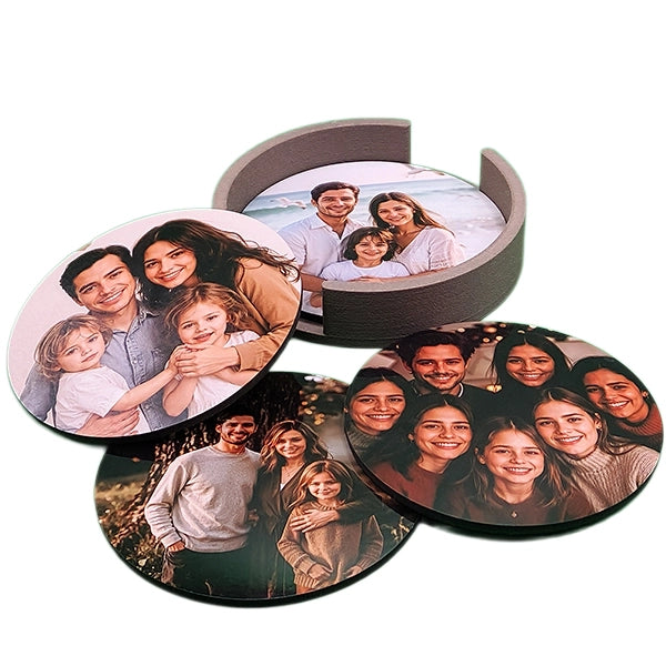Foto podtácky se stojánkem – sada s vlastním potiskem sublimací