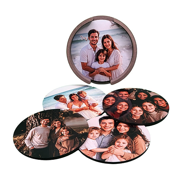 Sada kulatých foto podtácků s vlastním potiskem – sublimační tisk fotografií