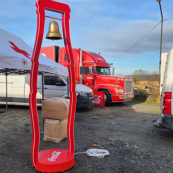 výstavní expozice světelná instalace Coca Cola